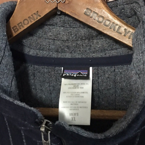 Rare VTG Patagonia Big Label Jacket Sweater Pinstripe 40th Anniversary Men’s XL - Picture 3 of 6
